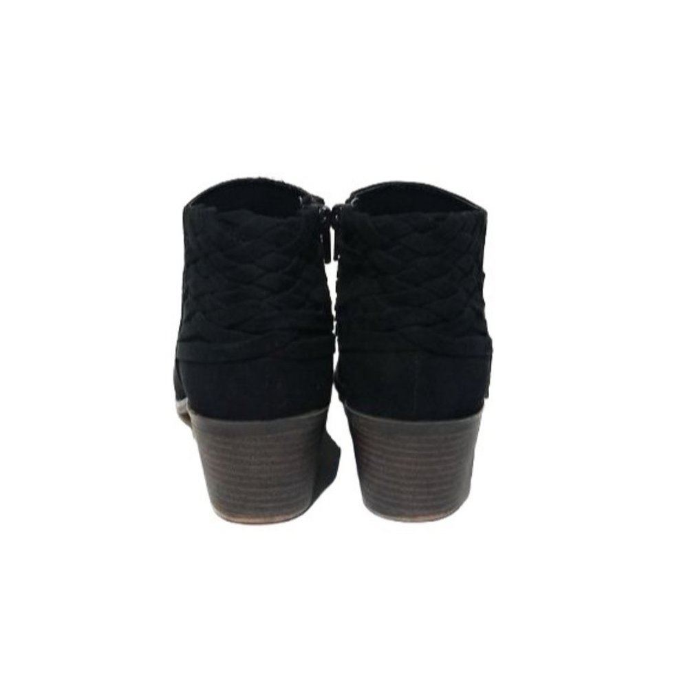 Fergalicious Bayou Woven Back Suede Ankle Booties in Black Womens Size 7 M - Picture 7 of 10